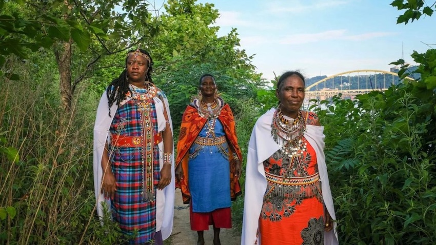 three women in nature