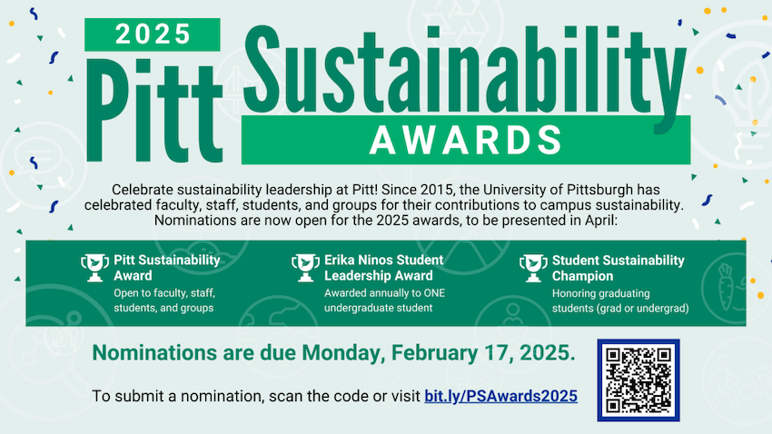 Pitt Sustainability Awards graphic