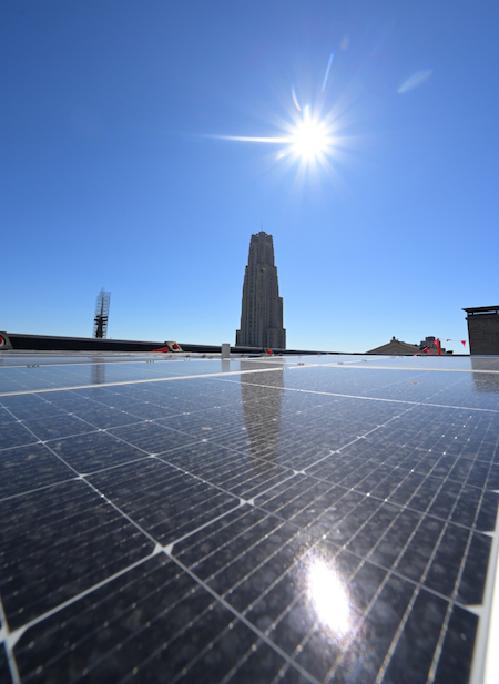 solar panels on Pitt's campus