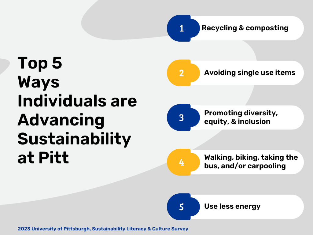 Top 5 ways individuals are advancing sustainability at Pitt