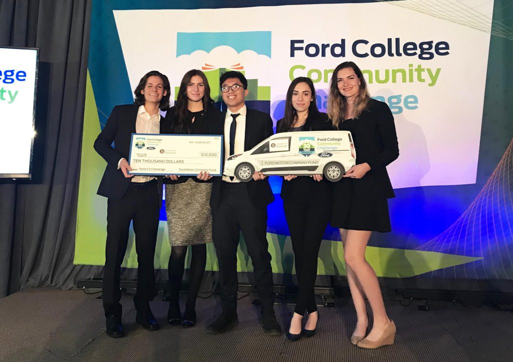 Group shot of the Aquaponics Project winning an award