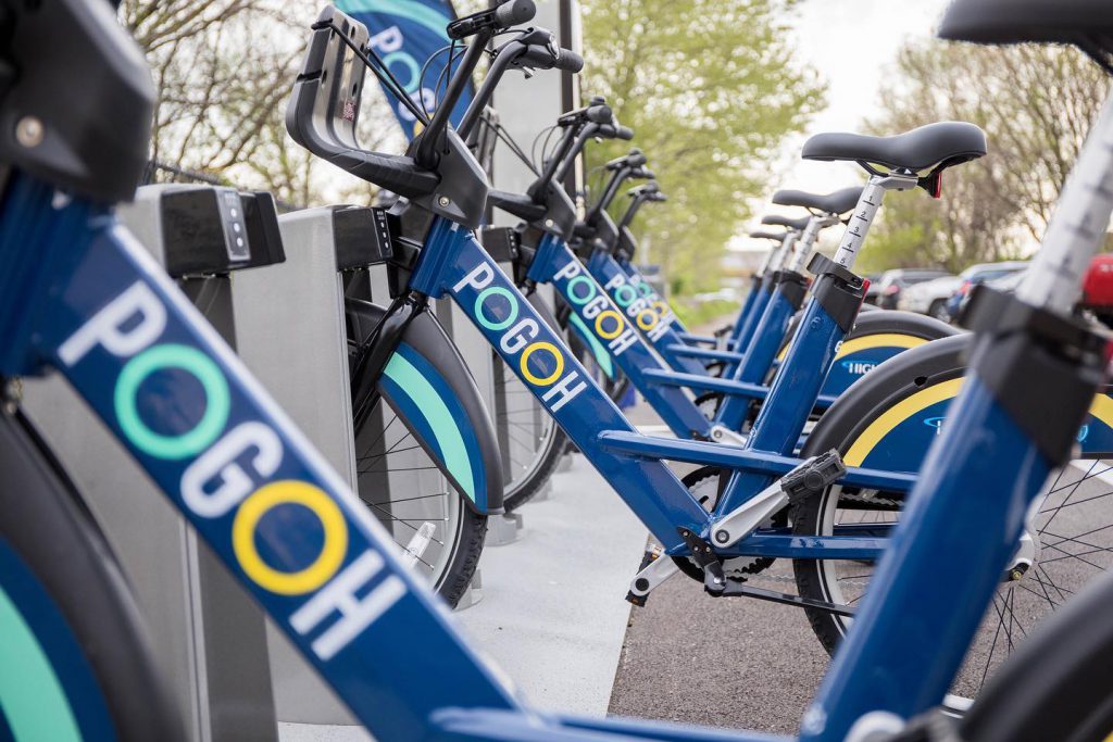 POGOH Bikes parked at a rack