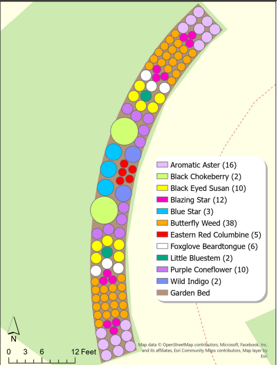 Map of Butterfly Bend plantings