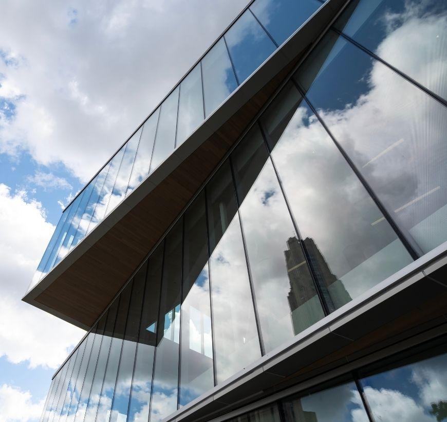 Exterior windows of Hillman Library