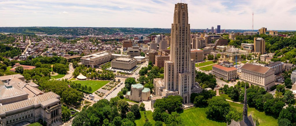 University of Pittsburgh campus aerial view